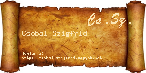 Csobai Szigfrid névjegykártya